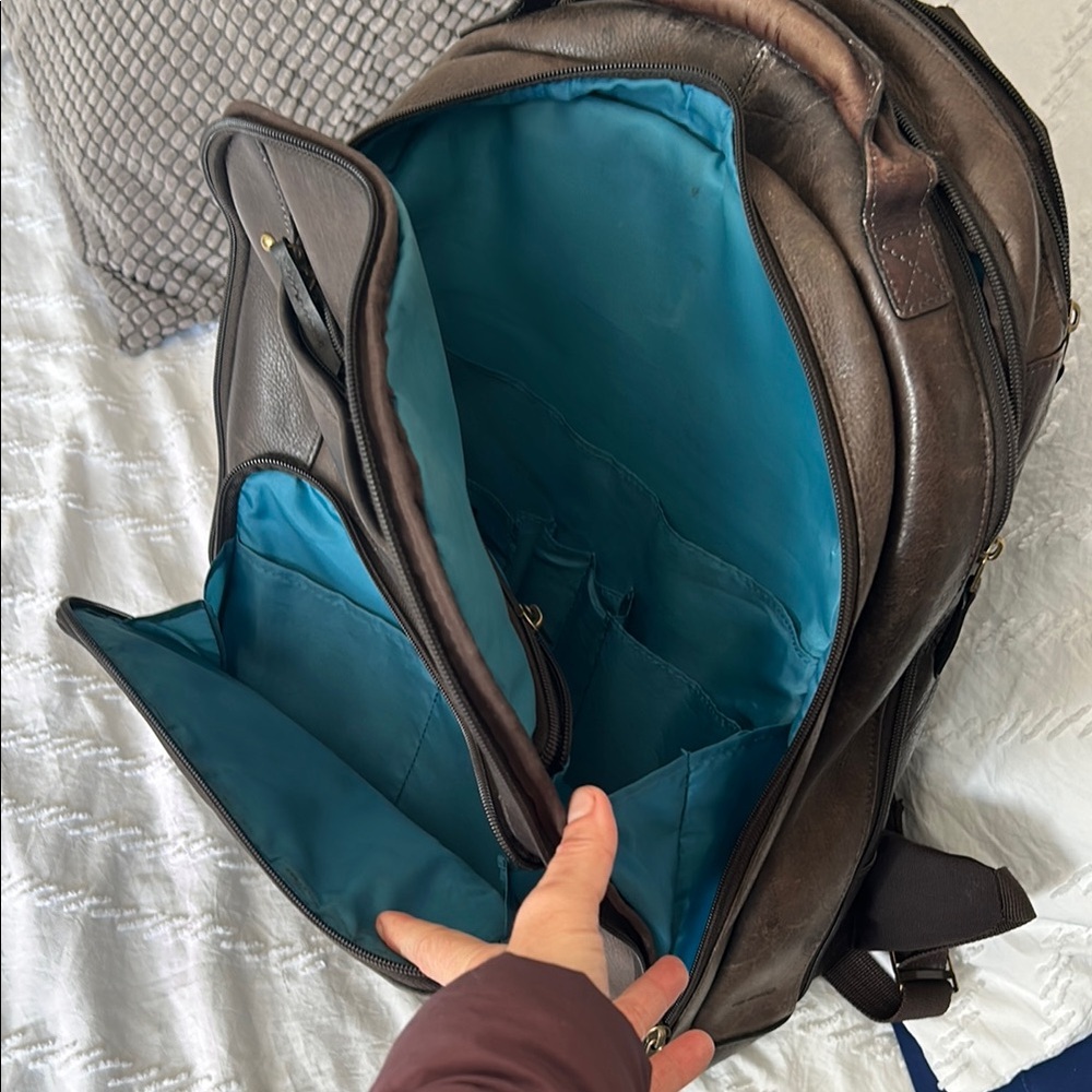 Brown Leather Backpack - Picture 4 of 7